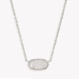 Kendra Scott Elisa Silver Iridescent Drusy Necklace